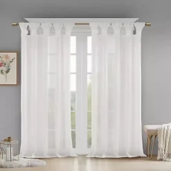 Online Kirklands Home Rosette Tab Top Curtain Panel, 84 in. White