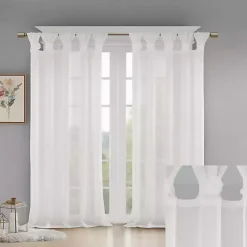 Online Kirklands Home Rosette Tab Top Curtain Panel, 84 in. White