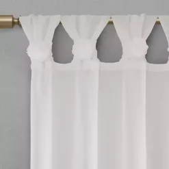 Online Kirklands Home Rosette Tab Top Curtain Panel, 84 in. White