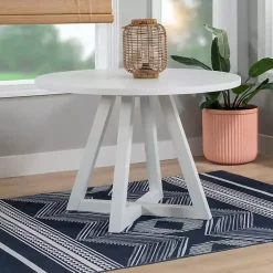 Sale Kirklands Home Round Criss-Cross Base Dining Table White