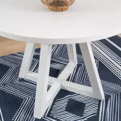 Sale Kirklands Home Round Criss-Cross Base Dining Table White