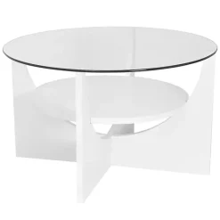 Best Kirklands Home Round Glass Coffee Table White
