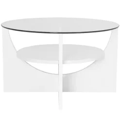 Best Kirklands Home Round Glass Coffee Table White