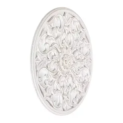 Discount Kirklands Home Round Medallion Wood Plaque White
