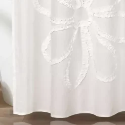 Discount Kirklands Home Ruffle Flower Shower Curtain White