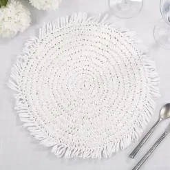 Best Kirklands Home Rustic Raffia Placemats, Set of 4 White