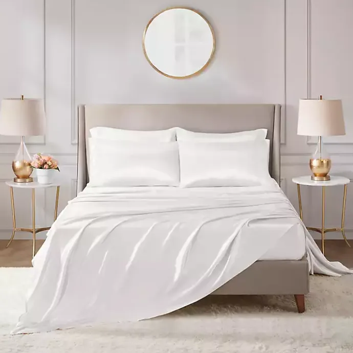 Sale Kirklands Home Satin 6-pc. California King Sheet Set White