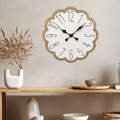 Discount Kirklands Home White Scalloped Wood Wall Clock