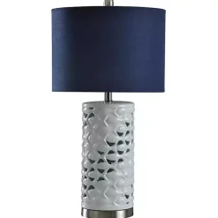 Discount Kirklands Home White School of Fish Open Work Table Lamp Blue