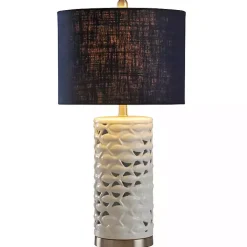 Discount Kirklands Home White School of Fish Open Work Table Lamp Blue