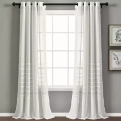 Hot Kirklands Home Sheer Grommet Curtain Panel Set, 84 in. White