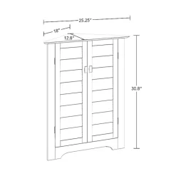 Clearance Kirklands Home Shutter Two Door Corner Storage Cabinet White