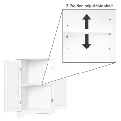 Clearance Kirklands Home Shutter Two Door Corner Storage Cabinet White