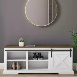 Sale Kirklands Home Sliding Barn Door Bench White
