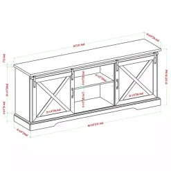 Kirklands Home Sliding Barn Door Media Cabinet White
