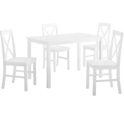 Sale Kirklands Home White Solid Wood 5-pc. Dining Set