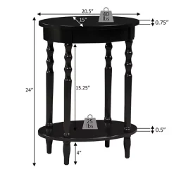 New Kirklands Home Spindle Legs Oval Accent Table White