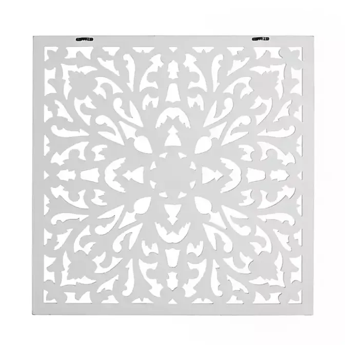 Sale Kirklands Home Sqaure Medallion Wood Plaque White