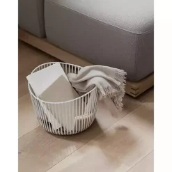 Kirklands Home Steel Modo Storage Basket White