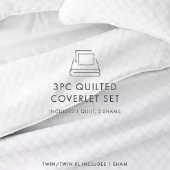 New Kirklands Home Stitched Diamond 3-pc. King Quilt Set White