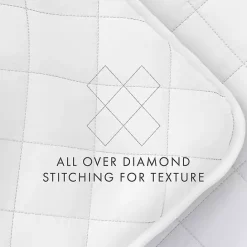 New Kirklands Home Stitched Diamond 3-pc. King Quilt Set White