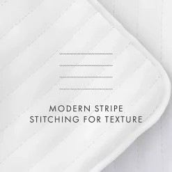 New Kirklands Home Stitched Stripes 2-pc. Twin Quilt Set White