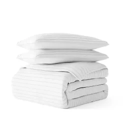 Best Kirklands Home Stitched Stripes 3-pc. King Quilt Set White