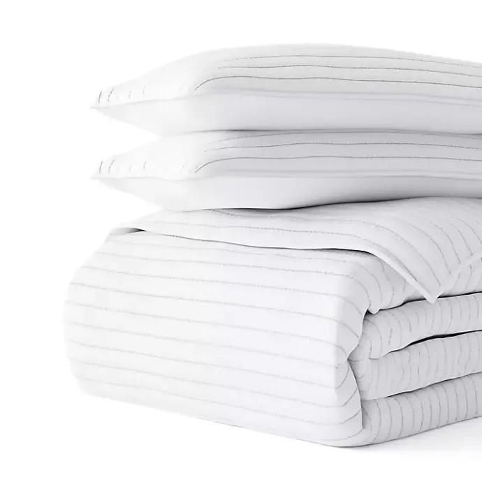 Best Kirklands Home Stitched Stripes 3-pc. King Quilt Set White