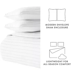 Best Kirklands Home Stitched Stripes 3-pc. King Quilt Set White