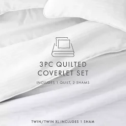Best Kirklands Home Stitched Stripes 3-pc. King Quilt Set White