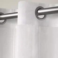 Discount Kirklands Home Stripe Sheer Curtain Panel Set, 96 in. White