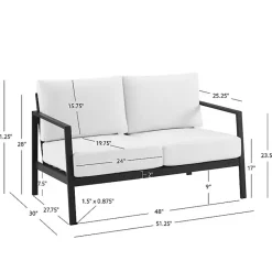 Outlet Kirklands Home White Sunbrella Cushions Holland Outdoor Loveseat