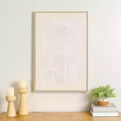 Best Kirklands Home White Texture Abstract Canvas Wall Art