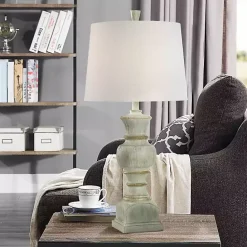 Hot Kirklands Home Textured Spindle Table Lamp White