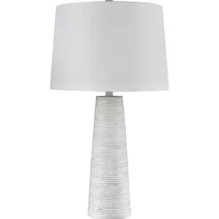 Outlet Kirklands Home Textured Taper Table Lamp White