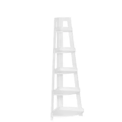 Outlet Kirklands Home White 5-Tier Corner Ladder Shelves