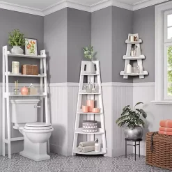 Outlet Kirklands Home White 5-Tier Corner Ladder Shelves
