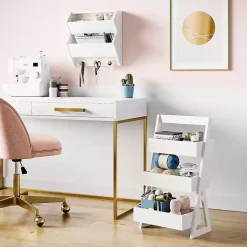 New Kirklands Home Tiered 3-Shelf Bathroom Shelves White