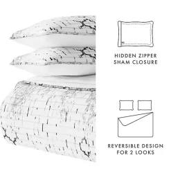 New Kirklands Home White Trellis Reversible 3-pc. Queen Quilt Set