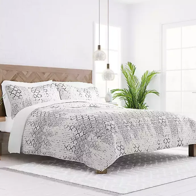 Sale Kirklands Home White Trellis Reversible 3-pc. King Quilt Set