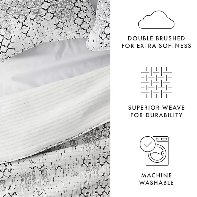 Sale Kirklands Home White Trellis Reversible 3-pc. King Quilt Set