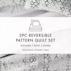 Sale Kirklands Home White Trellis Reversible 3-pc. King Quilt Set
