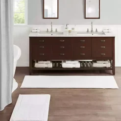 New Kirklands Home Tufted Reversible Bath Mat, 34 in. White