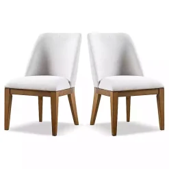 Kirklands Home Upholstered Cassie Dining Chairs, Set of 2 White
