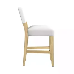 Outlet Kirklands Home Upholstered Wood Counter Stool White