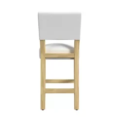 Outlet Kirklands Home Upholstered Wood Counter Stool White