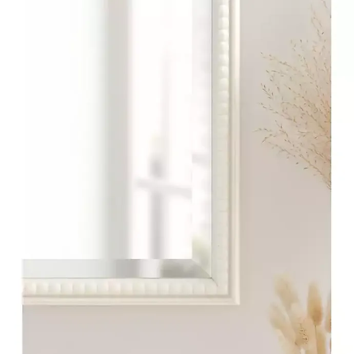 Best Kirklands Home White Vintage Beaded Wall Mirror, 36 in.