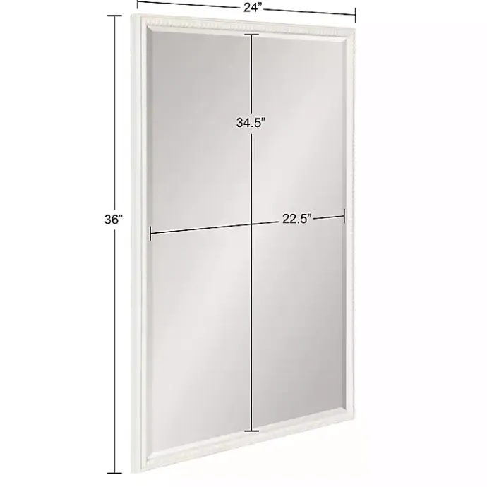 Best Kirklands Home White Vintage Beaded Wall Mirror, 36 in.