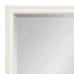 Online Kirklands Home White Vintage Beaded Wall Mirror, 30 in.