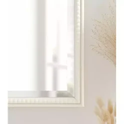 Online Kirklands Home White Vintage Beaded Wall Mirror, 30 in.